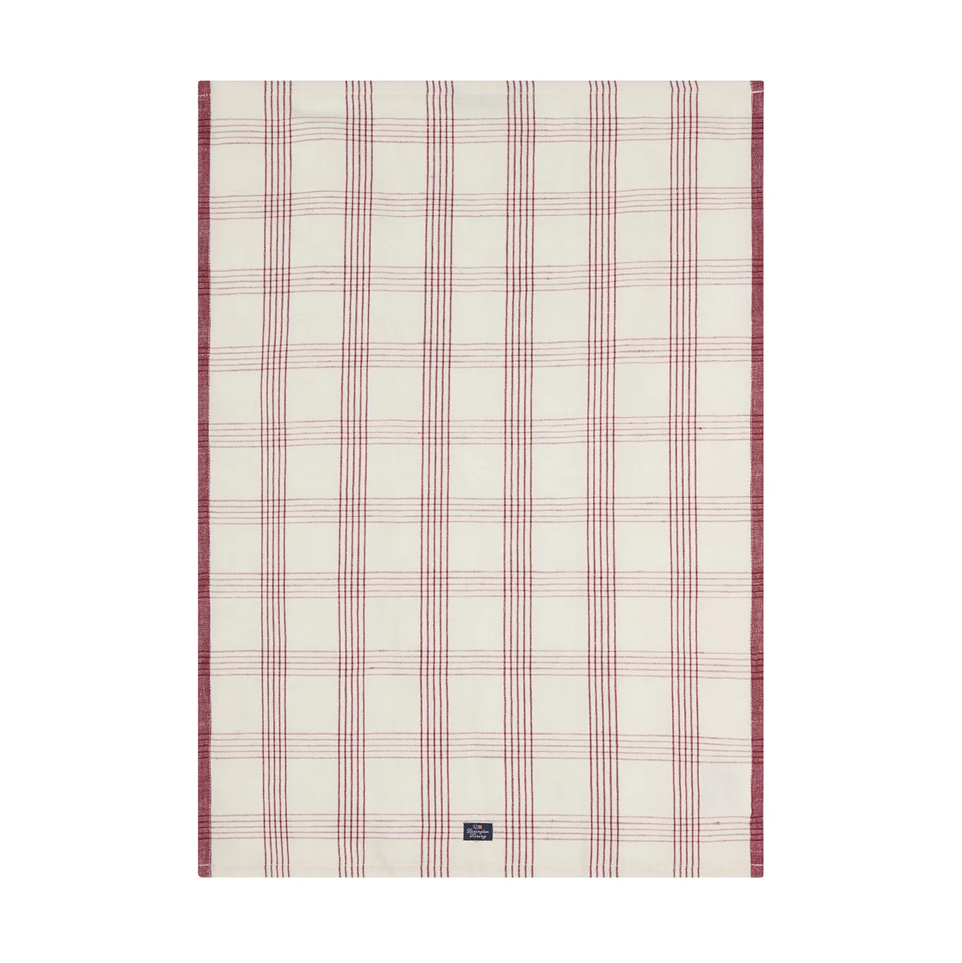 Checked linen/cotton kitchen towel 50x70 cm, White-red Lexington