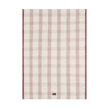Checked linen/cotton kitchen towel 50x70 cm - White-red - Lexington