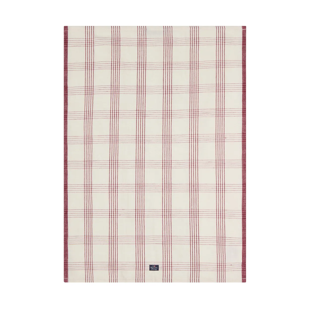 Lexington Checked linen/cotton kitchen towel 50x70 cm White-red
