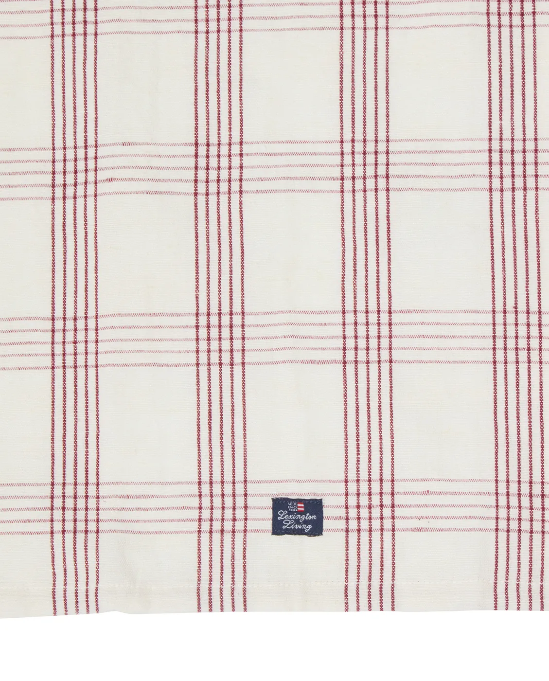 Checked linen/cotton kitchen towel 50x70 cm, White-red Lexington