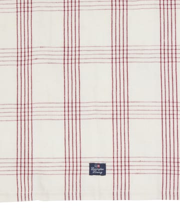Checked linen/cotton kitchen towel 50x70 cm - White-red - Lexington