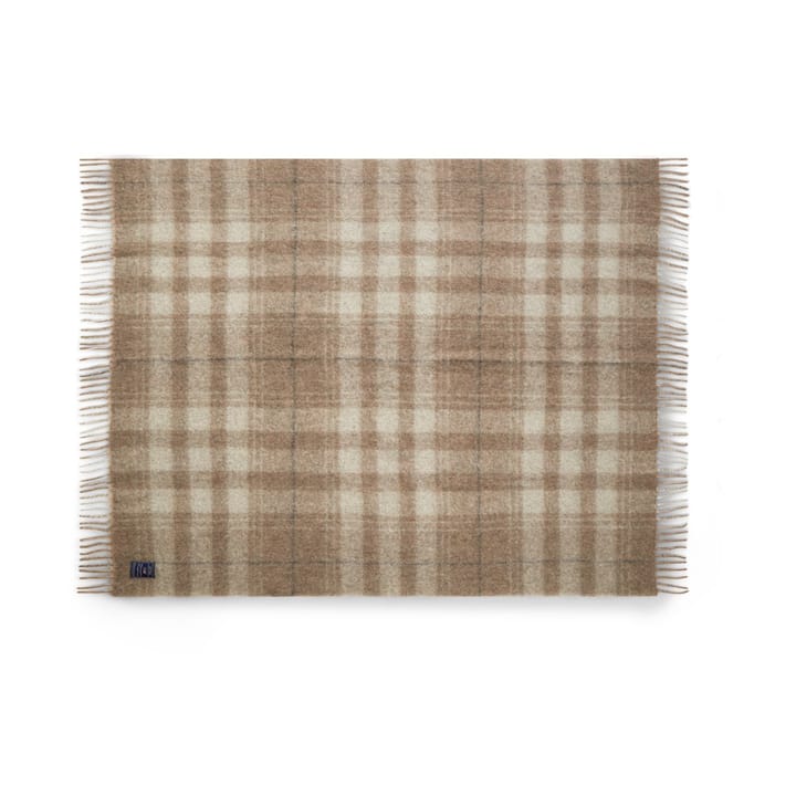 Checked Mohair Mix blanket 130x170 cm - Beige-white-grey - Lexington
