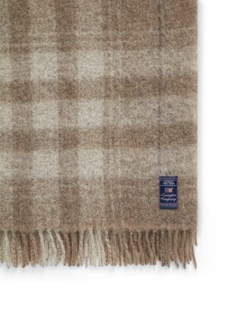 Checked Mohair Mix blanket 130x170 cm - Beige-white-grey - Lexington