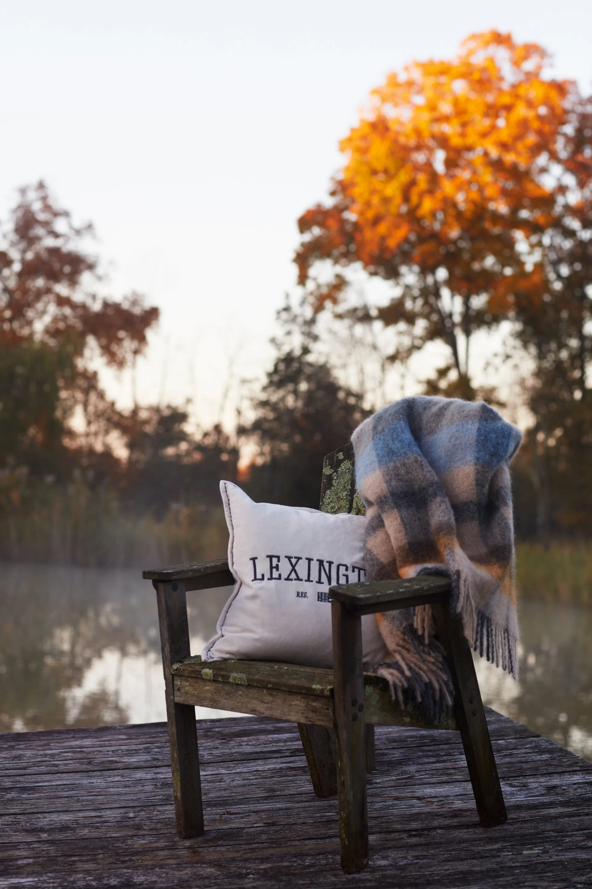 Checked Mohair Mix blanket 130x170 cm, Multi Lexington