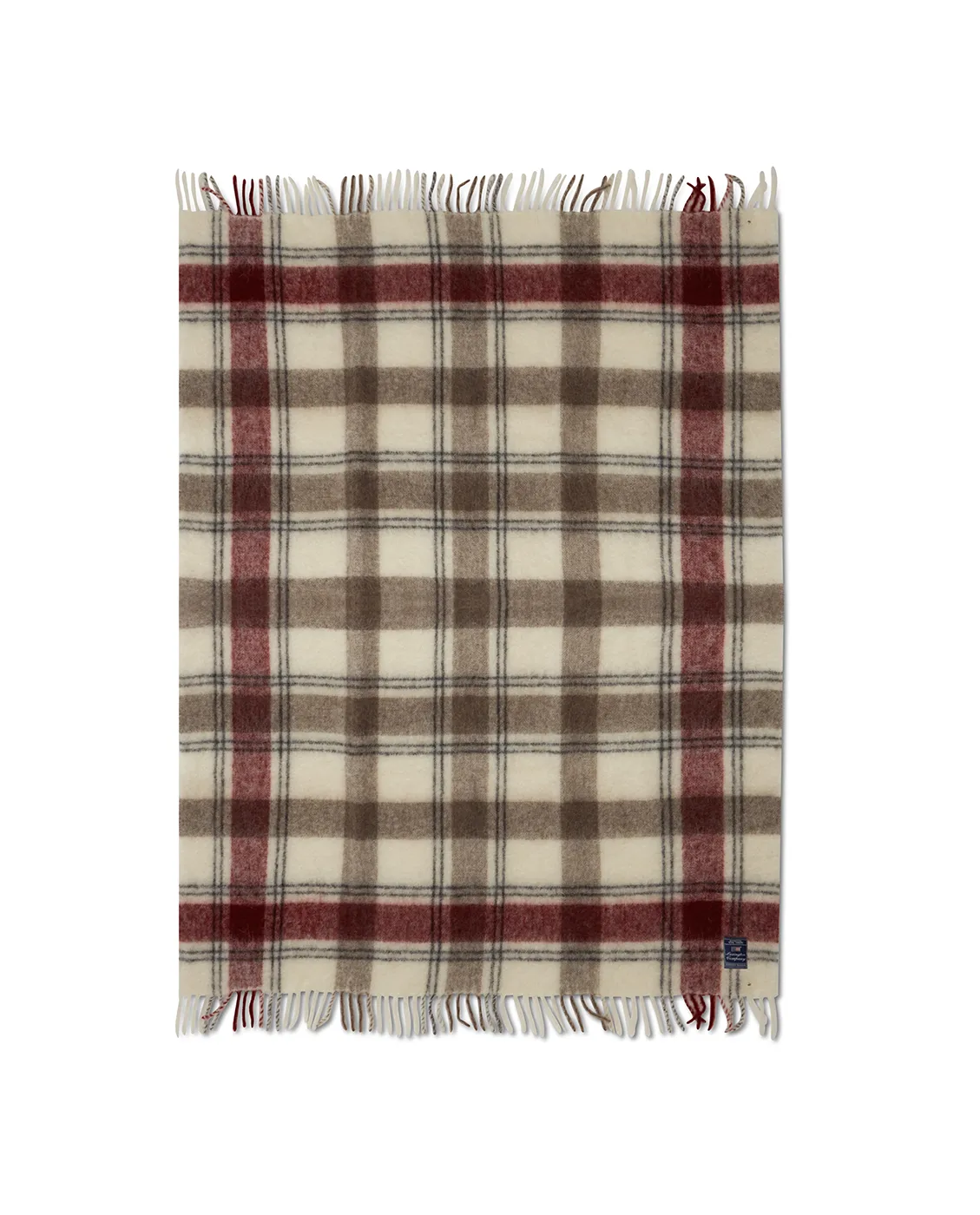 Checked Mohair Mix blanket 130x170 cm, Red-beige-white Lexington