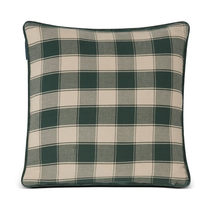 Checked Organic Cotton Canvas cushion cover 50x50 cm, Merry Little Christmas Lexington