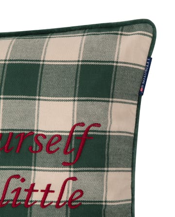 Checked Organic Cotton Canvas cushion cover 50x50 cm - Merry Little Christmas - Lexington
