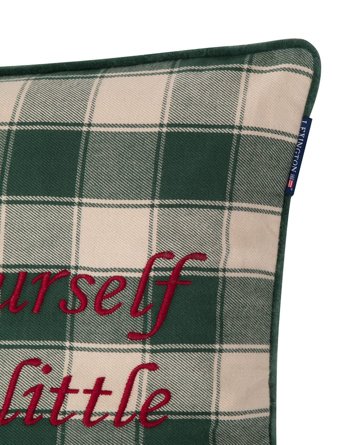 Checked Organic Cotton Canvas cushion cover 50x50 cm, Merry Little Christmas Lexington