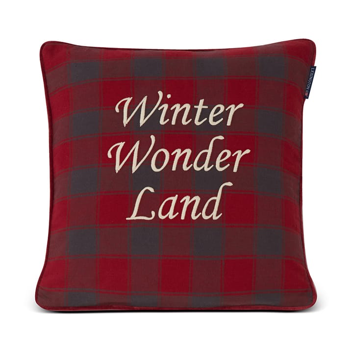 Checked Organic Cotton Canvas cushion cover 50x50 cm - Winter Wonder Land - Lexington