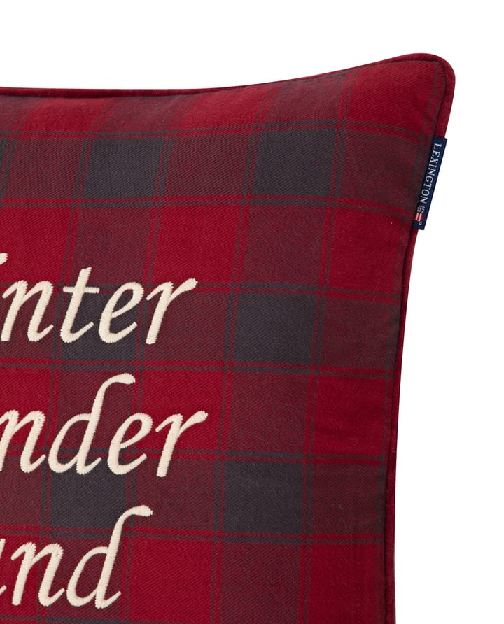 Checked Organic Cotton Canvas cushion cover 50x50 cm - Winter Wonder Land - Lexington
