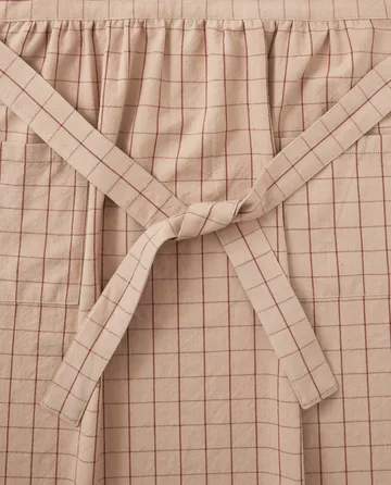Checked Organic Cotton Oxford apron - Beige-red - Lexington