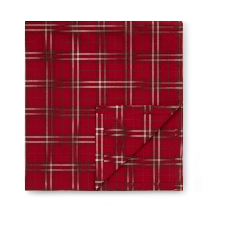 Checked Organic Cotton Oxford tablecloth 180x180 cm, Red-beige-green Lexington