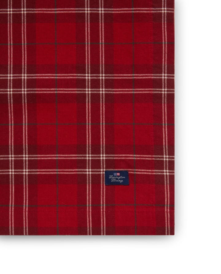 Checked Organic Cotton Oxford tablecloth 180x180 cm, Red-beige-green Lexington
