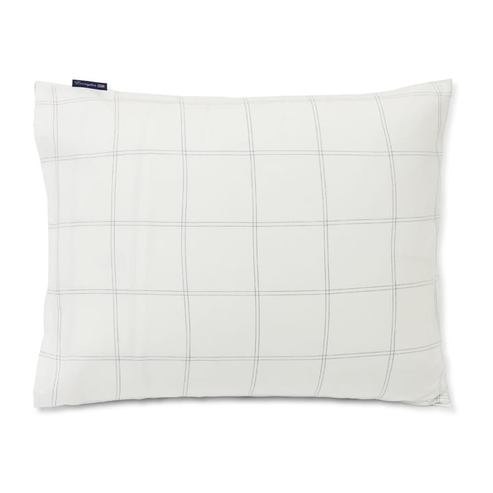 Checked pillowcase bomwool-lyocell 50x60 cm - Off white-dark blue - Lexington