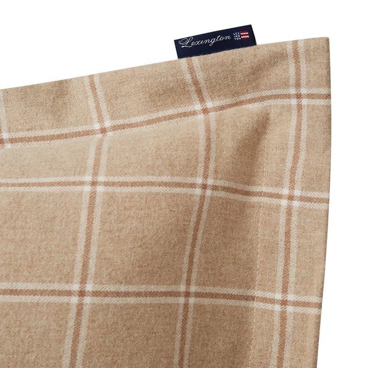 Checked pillowcase cotton-cashmere 50x60 cm - beige - Lexington
