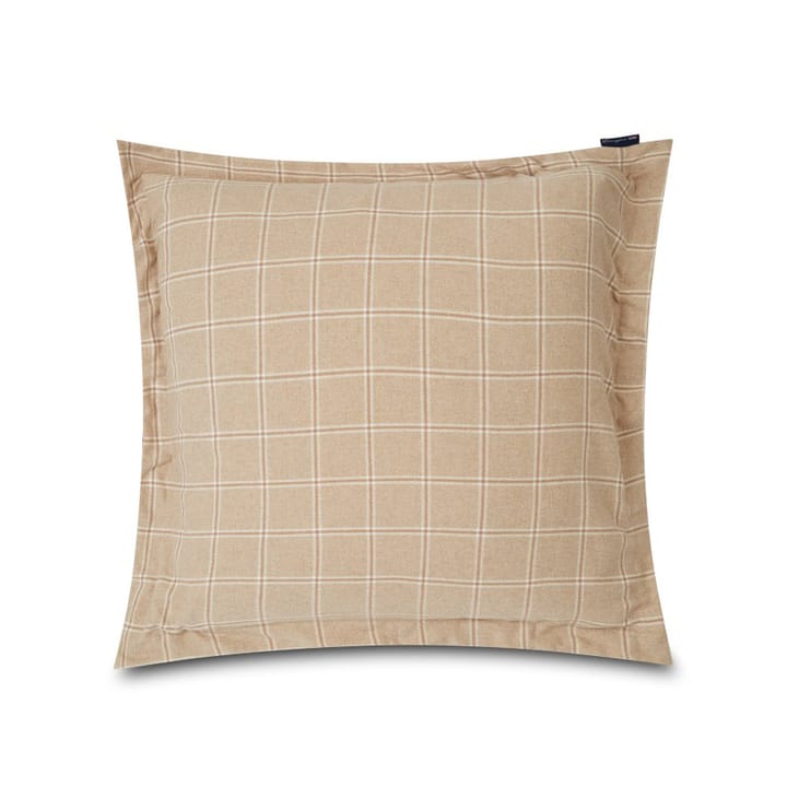 Checked pillowcase cotton-cashmere 65x65 cm - beige - Lexington