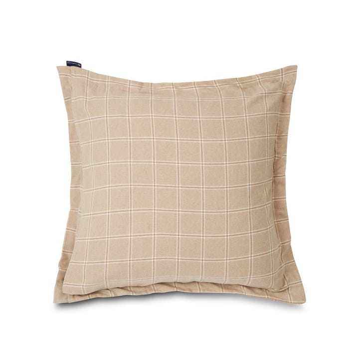 Checked pillowcase cotton-cashmere 65x65 cm - beige - Lexington