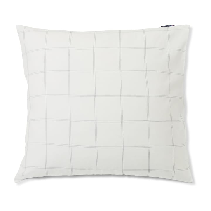 Checked pillowcase cotton-lyocell 65x65 cm, Off white-dark blue Lexington