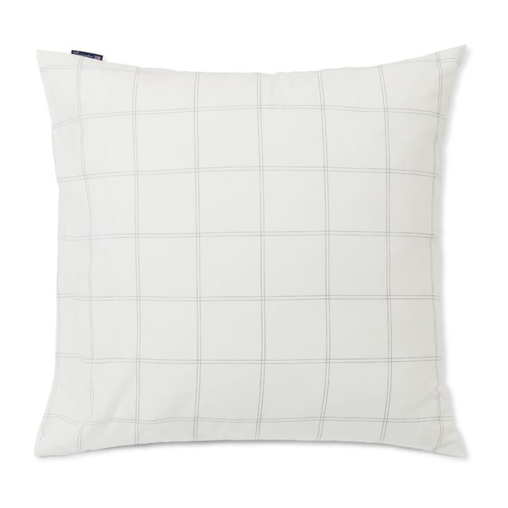 Checked pillowcase cotton-lyocell 65x65 cm, Off white-dark blue Lexington