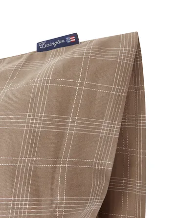 Checked Pin Point Oxford pillowcase 65x65 cm - Brown - Lexington