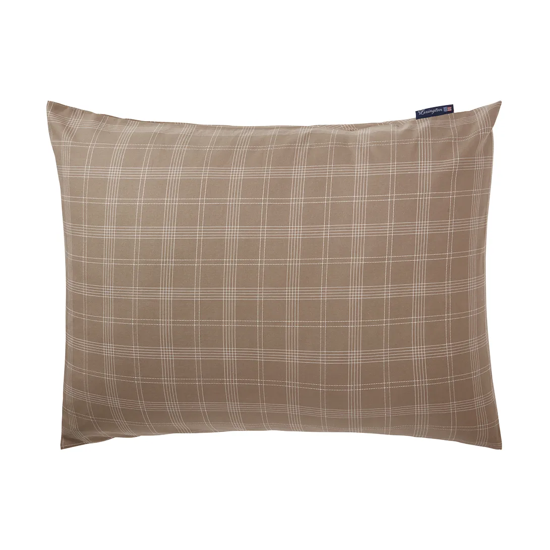 Lexington Checked Pinpoint Oxford cushion cover 50x60 cm Brown