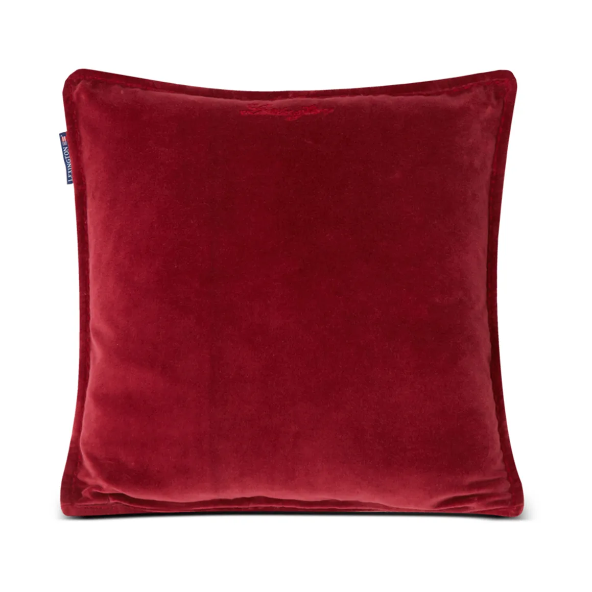 Checked quilted linen/cotton cushion cover 50x50 cm, Green-red-beige Lexington