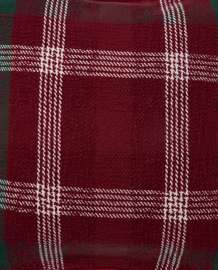 Checked recycled cotton cushion cover 50x50 cm, Red-green-white Lexington
