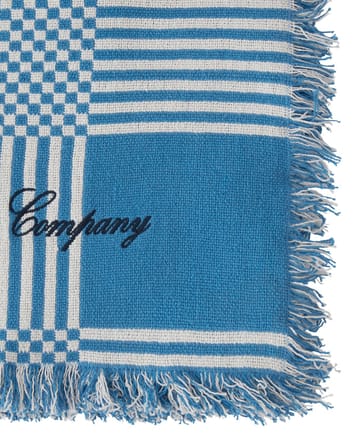 Checked Recycled Cotton Picnic Blanket 150x150 cm - Blue - Lexington