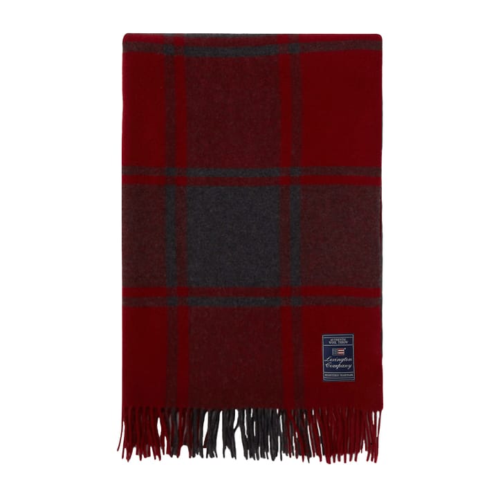 Checked Recycled wool blanket 130x170 cm - Red-dark grey - Lexington