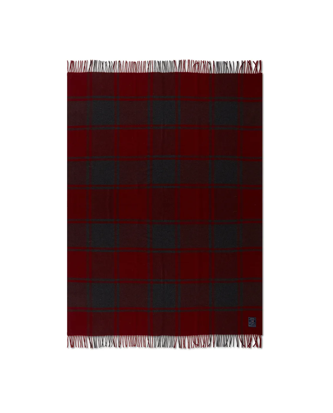 Checked Recycled wool blanket 130x170 cm, Red-dark grey Lexington