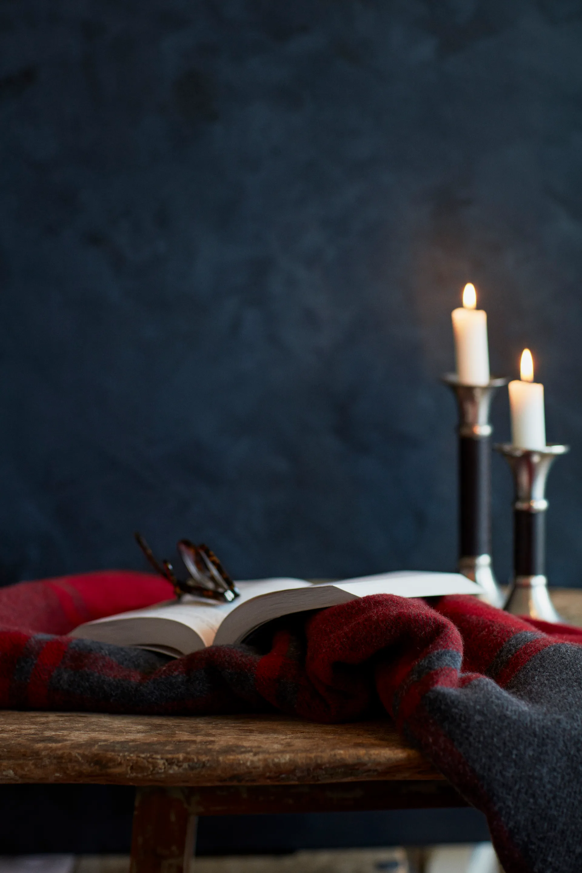 Checked Recycled wool blanket 130x170 cm, Red-dark grey Lexington