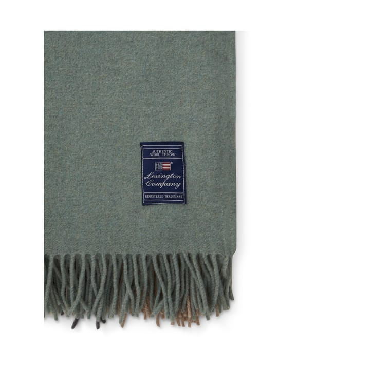 Checked Recycled Wool throw 130x170 cm - Beige-green-white - Lexington