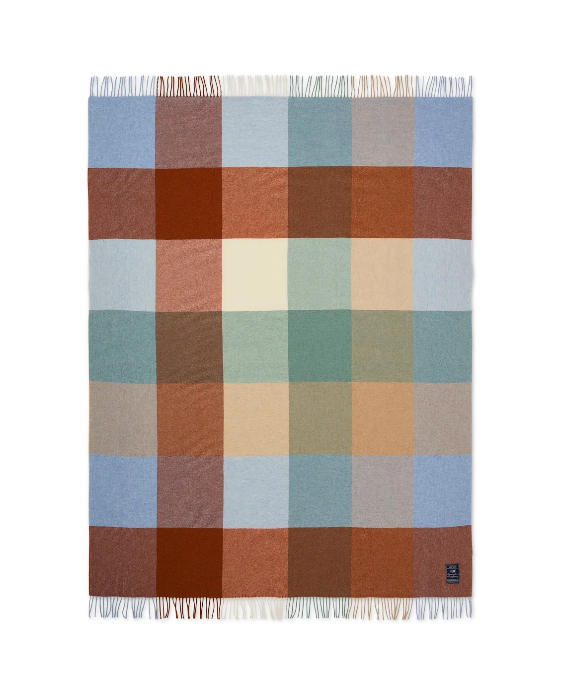 Checked Recycled Wool throw 130x170 cm, Multi Lexington