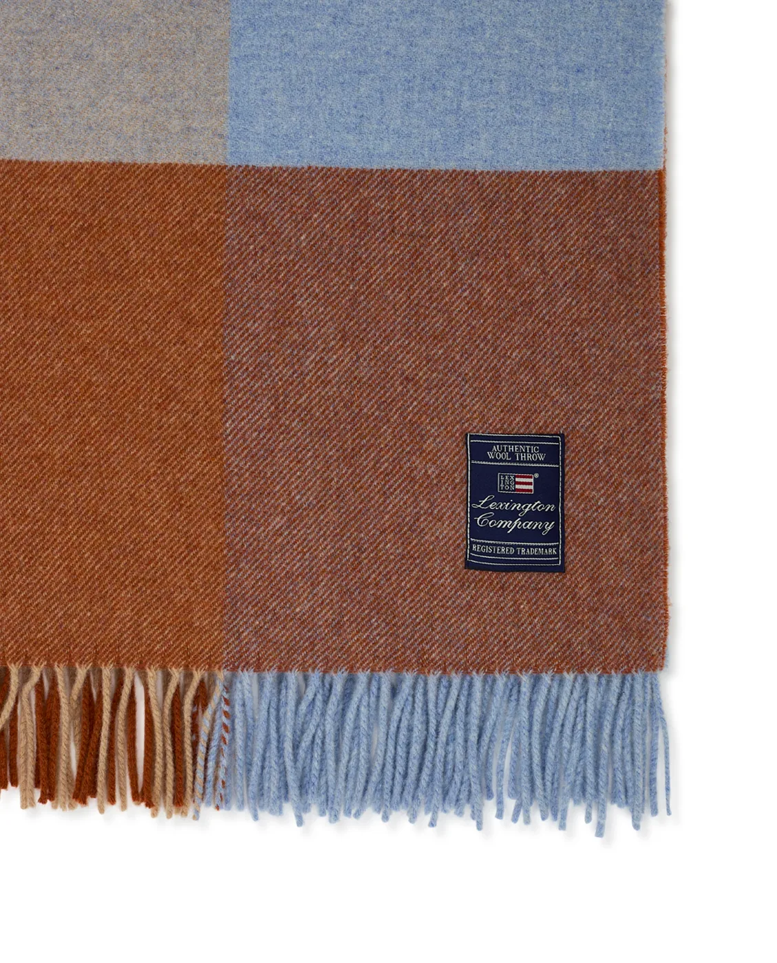 Checked Recycled Wool throw 130x170 cm, Multi Lexington