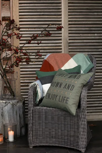 Checked Recycled Wool throw 130x170 cm - Multi - Lexington