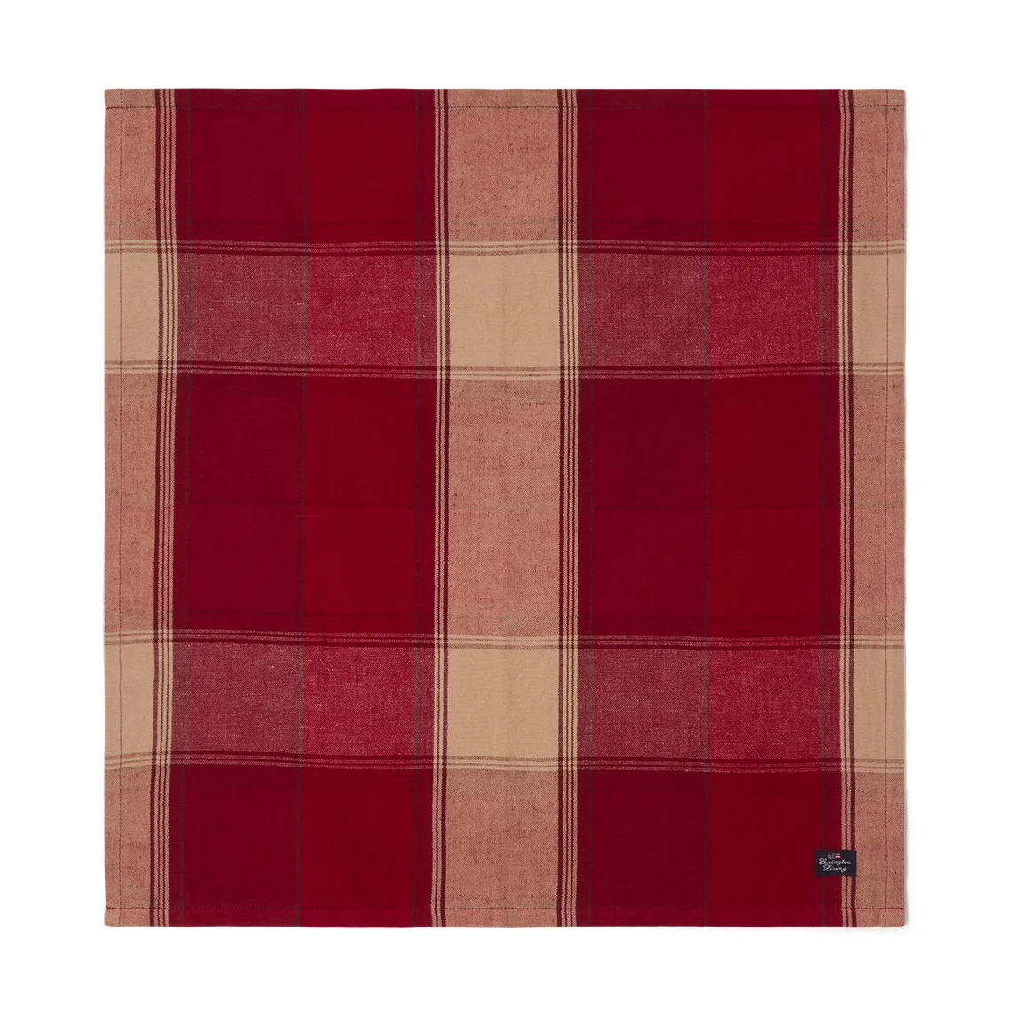 Checkedlinen-cotton servet 50x50 cm, Red-beige Lexington