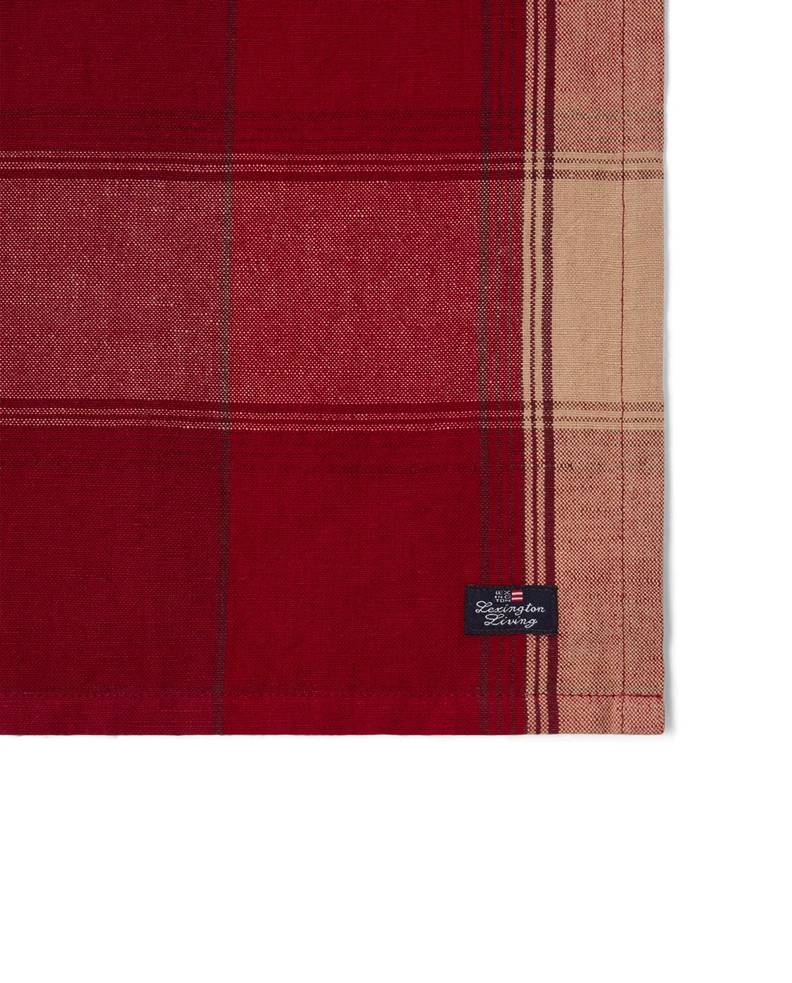 Checkedlinen-cotton servet 50x50 cm, Red-beige Lexington