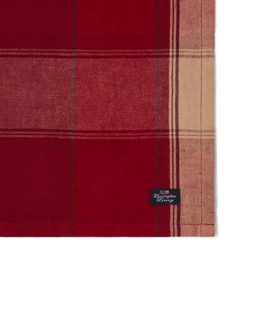 Checkedlinen-cotton servet 50x50 cm - Red-beige - Lexington