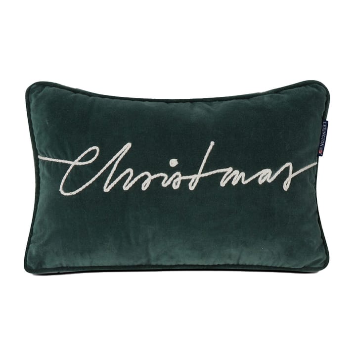 Christmas Cotton Velvet cushion 30x50 cm - Green - Lexington