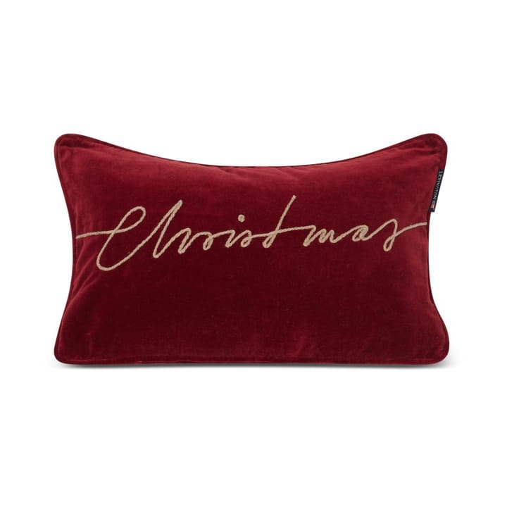 Christmas Organic Cotton Velvet cushion 30x50 cm - Red - Lexington
