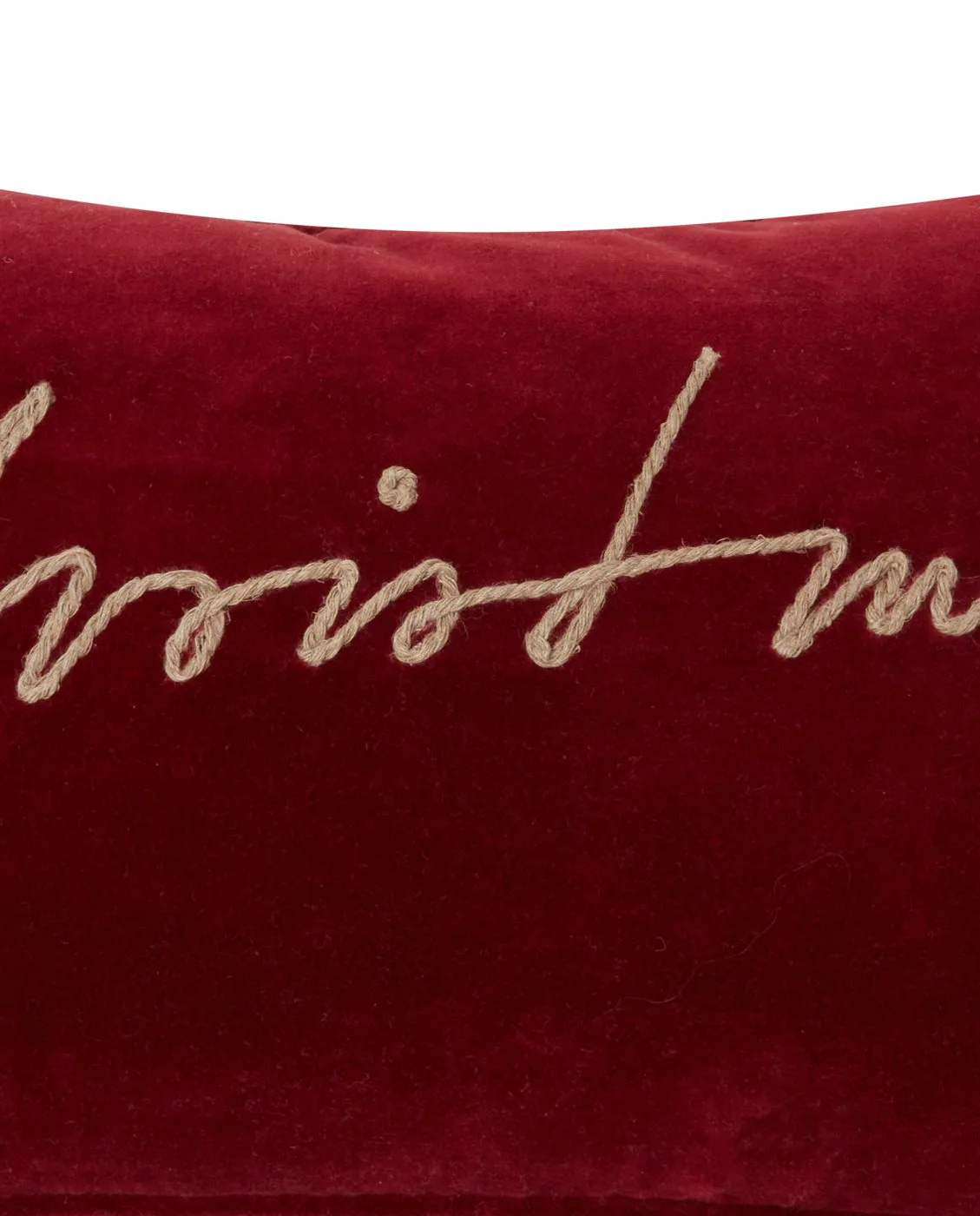 Christmas Organic Cotton Velvet cushion 30x50 cm, Red Lexington