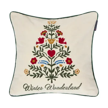 Christmas Tree velvet cushion cover - Light beige-multi, 50x50 cm - Lexington