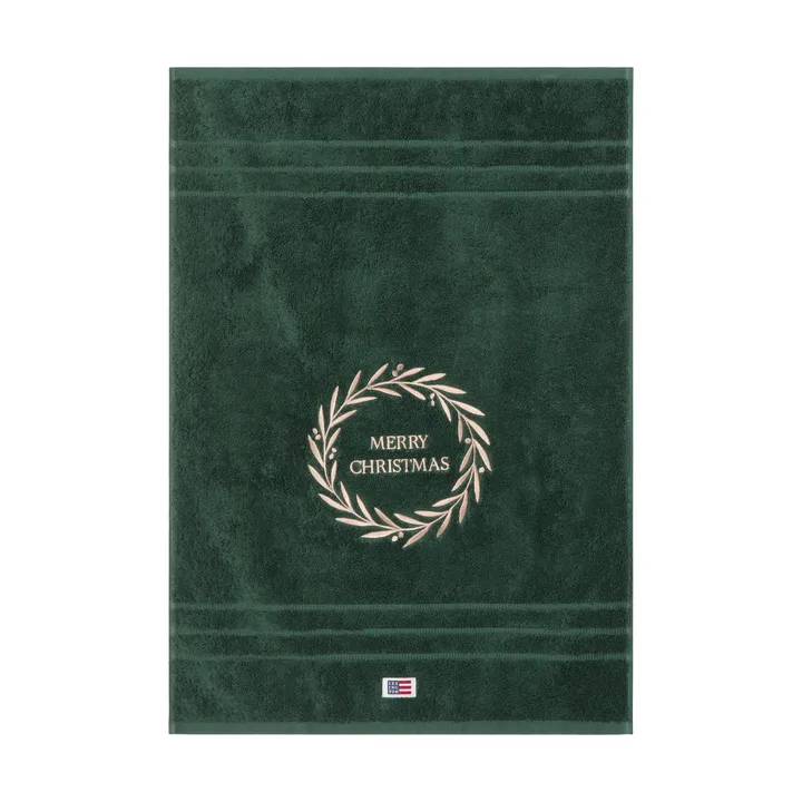 Christmas Wreath towel - Juniper green, 50x70 cm - Lexington