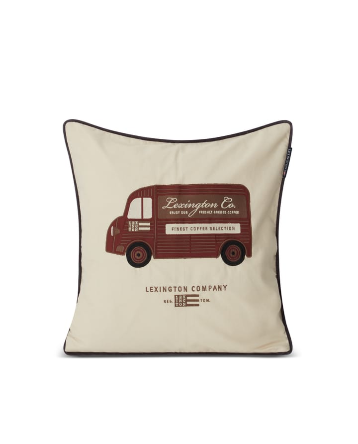 Coffee Truck pillowcase 50x50 cm cotton twill - Beige-brown - Lexington