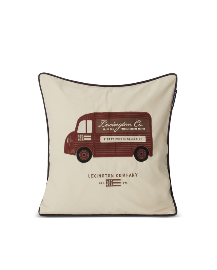 Coffee Truck pillowcase 50x50 cm cotton twill, Beige-brown Lexington