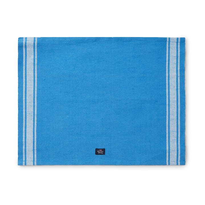 Cotton Jute Placemat with Side Stripes 40x50 cm - Blue-white - Lexington