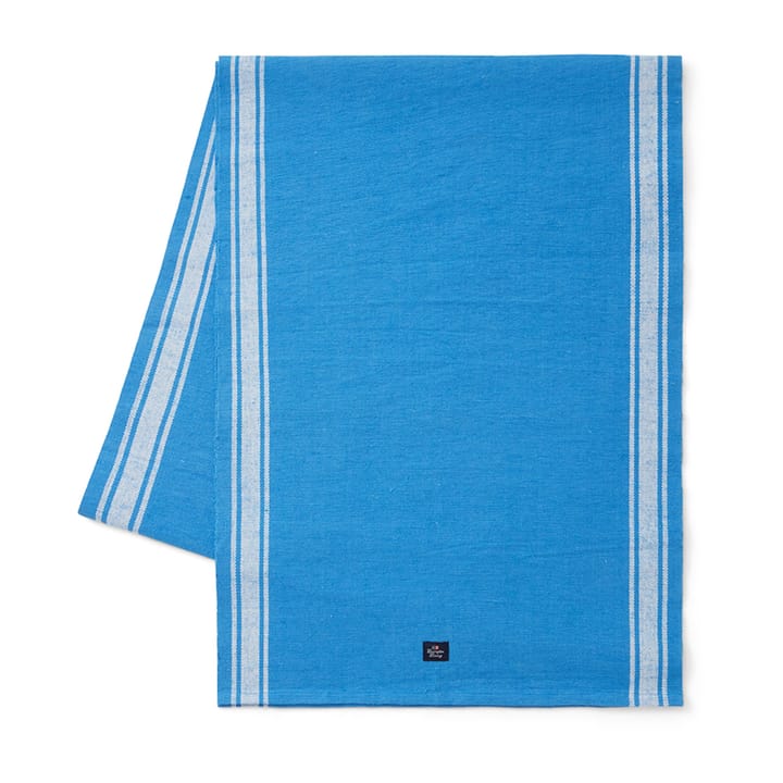 Cotton Jute Runner with Side Stripes 50x250 cm - Blue-white - Lexington