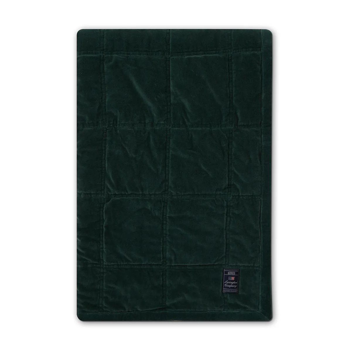 Cotton Velvet quilted throw 160x240 cm, Green Lexington