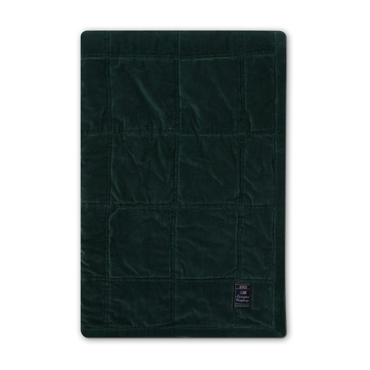 Cotton Velvet quilted throw 160x240 cm - Green - Lexington