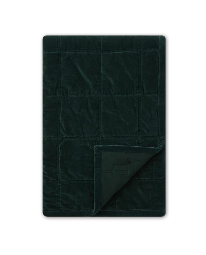 Cotton Velvet quilted throw 160x240 cm - Green - Lexington